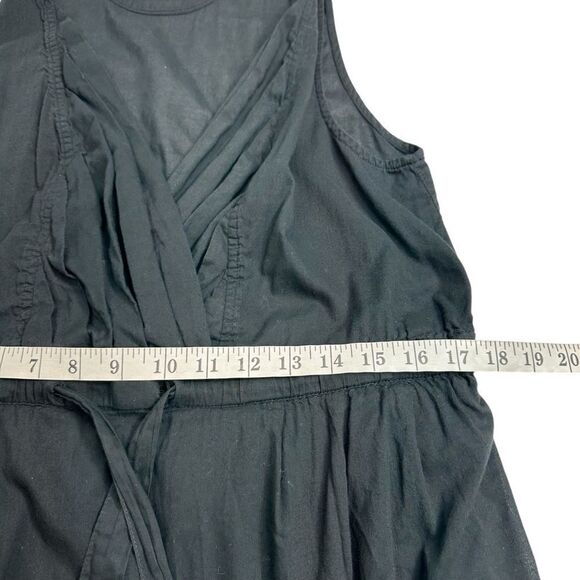 Converse Black Cotton Surplice Tie Waist Casual Summer Dress, Large - Picture 5 of 6